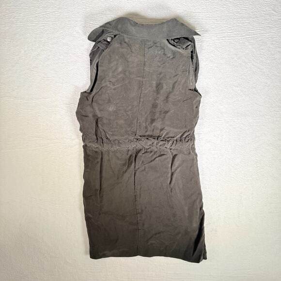 Anthropologie Elevenses Sleeveless Wrap Trench Shirt Dress/Vest Olive Green XS P - Picture 2 of 5